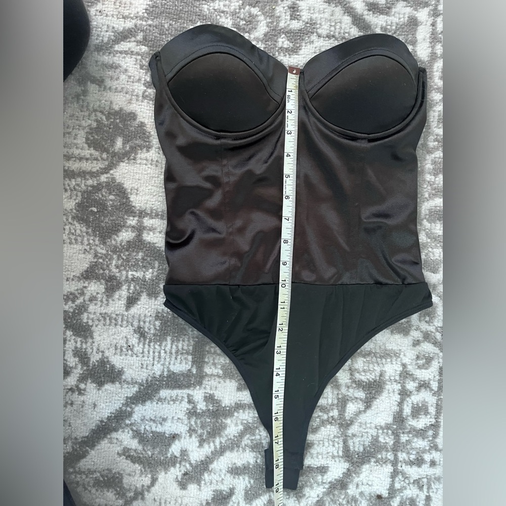Black strapless bodysuit
